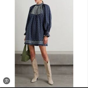 Dôen Beatrice navy floral dress, Medium